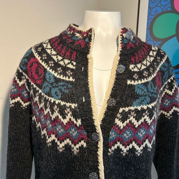 Woolrich women’s Wool Fair Isle Vintage Cardigan Size M - Picture 9 of 9